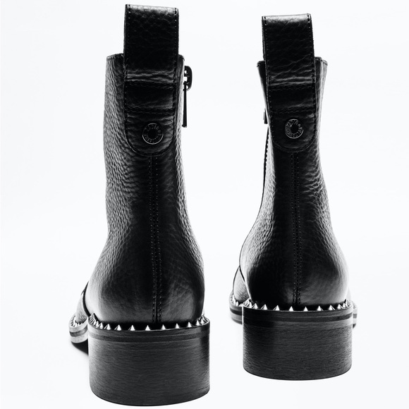 Zadig & Voltaire Black Textured Leather Studded Empress Clous Boots EUC Size 37 - Picture 5 of 12